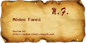 Módos Fanni névjegykártya