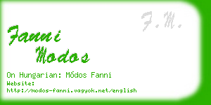 fanni modos business card