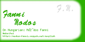 fanni modos business card